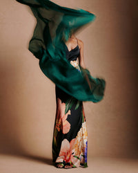 Olive Crepe Satin Dress - Majestic Black media 3