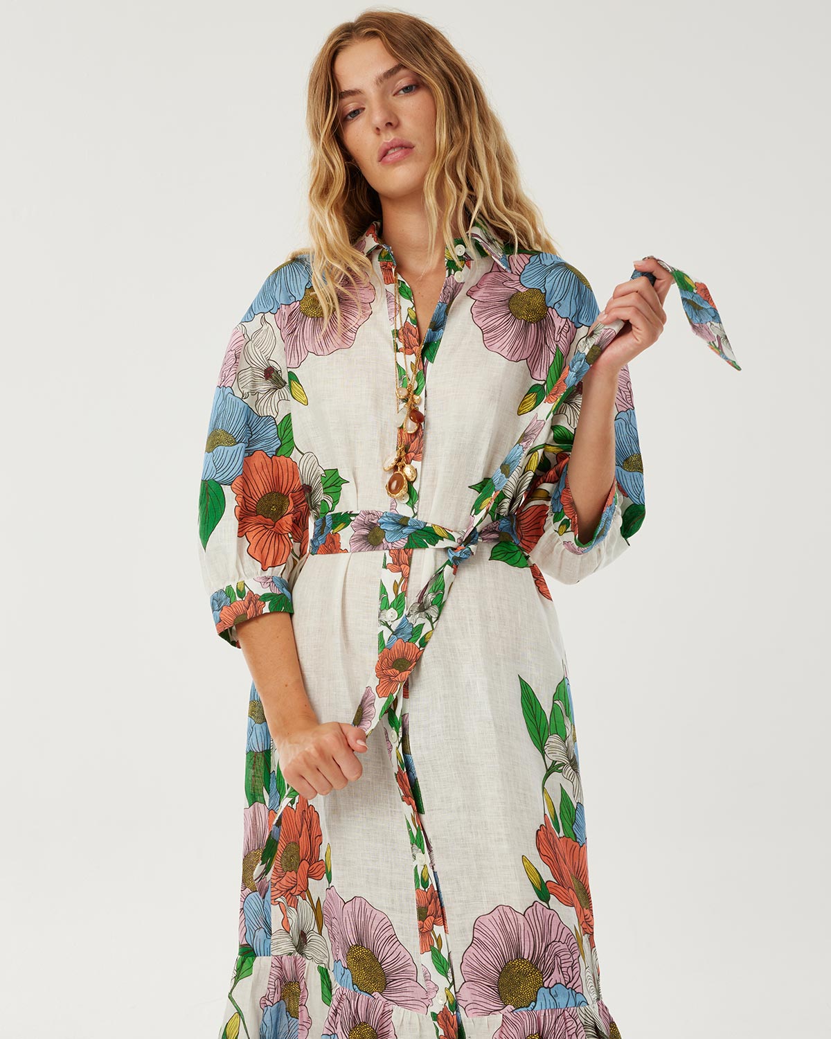 Bianca Linen Maxi Dress - Salento Placement