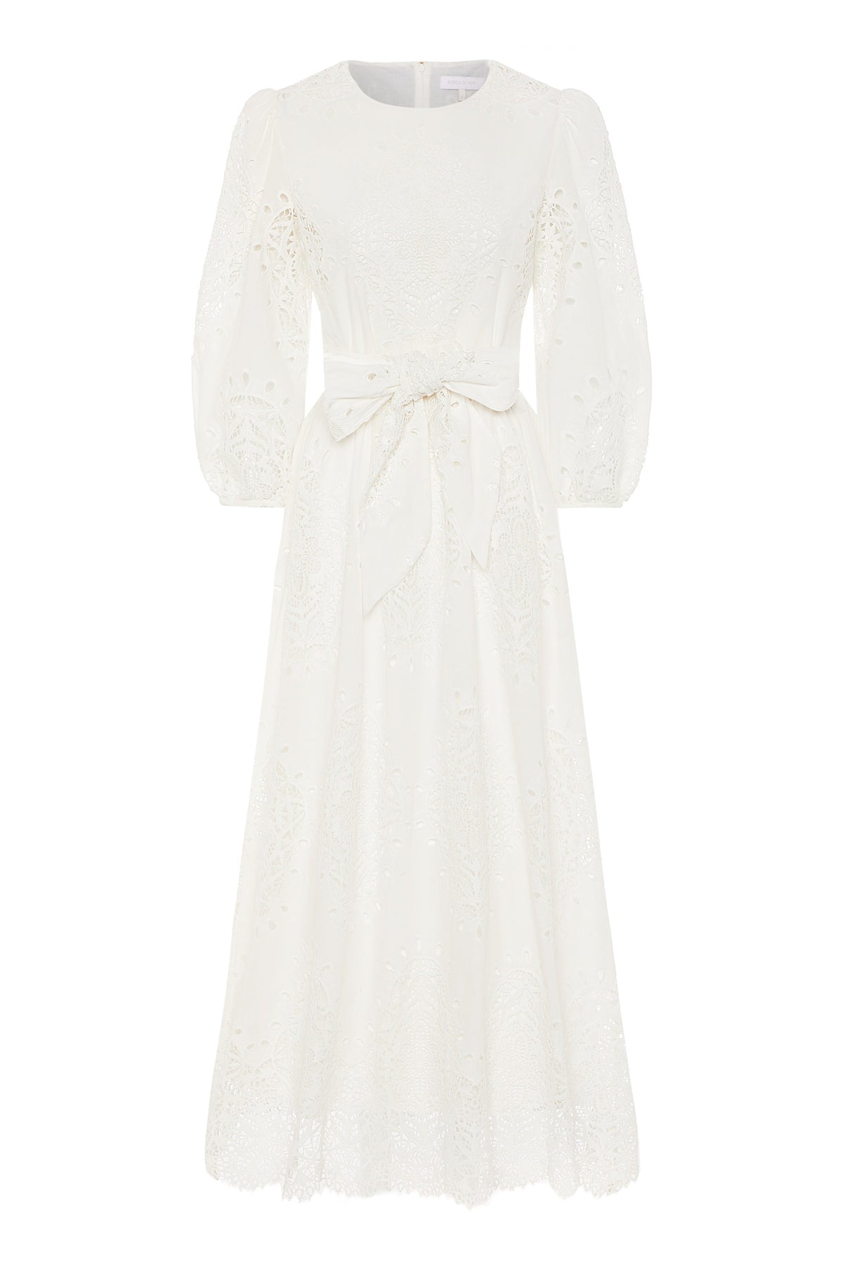 Constance Broderie Anglaise Midi Dress - White media 6