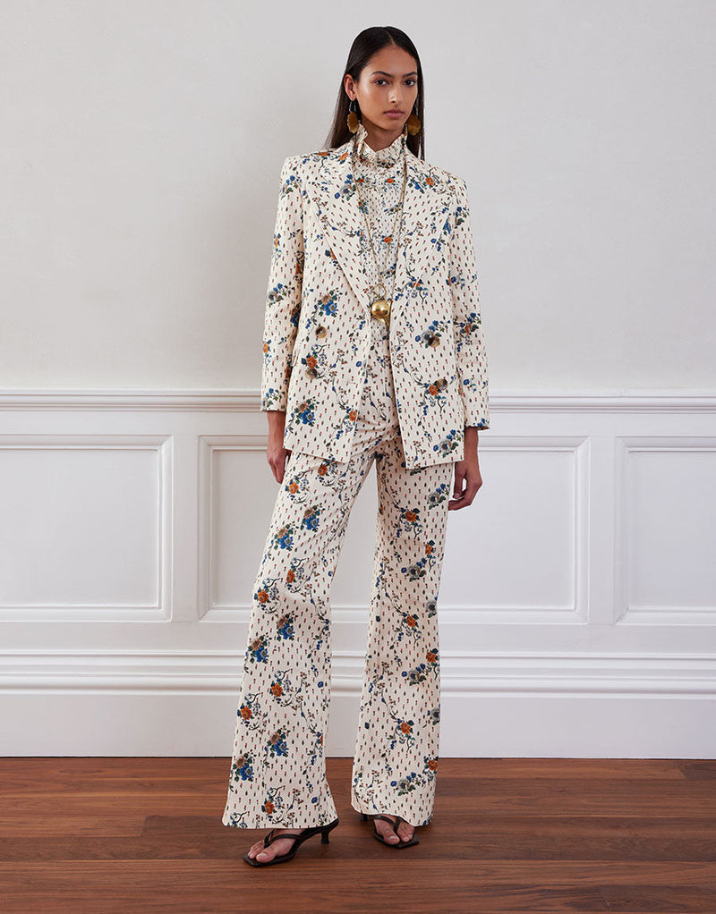 Quinn Twill Jacket - Floral Cream media 2