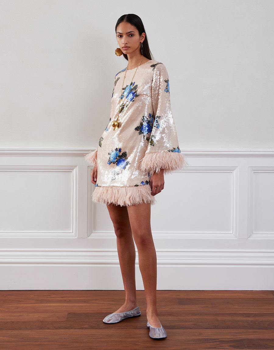 Stevie Sequin Mini Dress - Rose Blue media 2