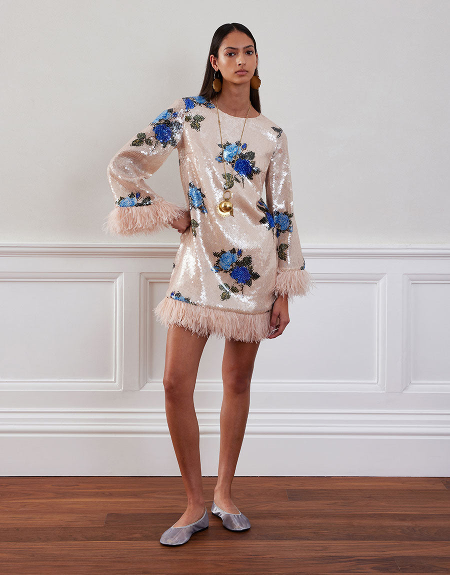 Stevie Sequin Mini Dress - Rose Blue media 3