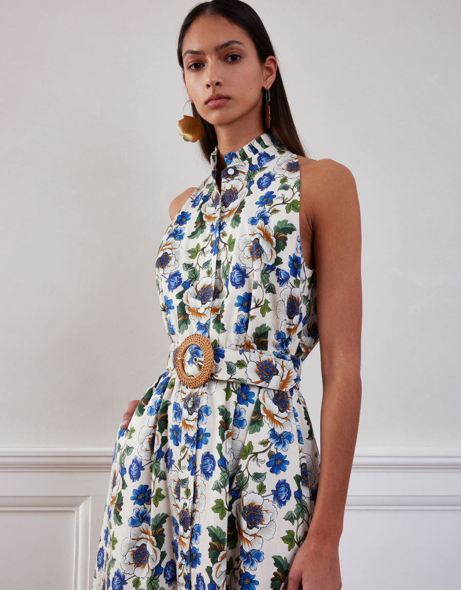 Biba Cotton Maxi Dress - Off White Vine Flower media 1