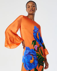 Celeste Satin Midi Dress - Floral media 1