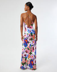 Olive Satin Maxi Dress - Floral Candy media 3